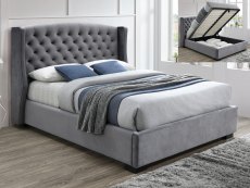 Sareer Ambassador 4ft6 Double Dark Grey Upholstered Fabric Ottoman Bed Frame