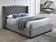 Sareer Sareer Ambassador 4ft6 Double Dark Grey Upholstered Fabric Ottoman Bed Frame
