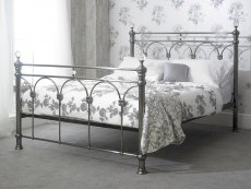 Sareer Sareer Sonita 4ft6 Double Brushed Nickel Metal Bed Frame