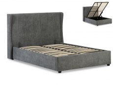 Seconique Seconique Amelia 4ft6 Double Grey Upholstered Fabric Ottoman Bed Frame