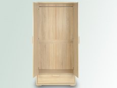 Seconique Cambourne Light Sonoma Oak 2 Door 1 Drawer Double Wardrobe (Flat Packed)