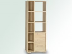 Seconique Cambourne Light Sonoma Oak 3 Drawer Display Cabinet (Flat Packed)