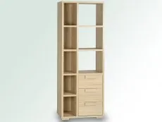 Seconique Seconique Cambourne Light Sonoma Oak 3 Drawer Display Cabinet