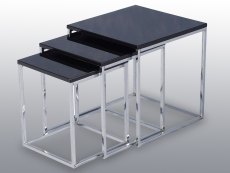 Seconique Charisma Black High Gloss Nest of Tables (Flat Packed)