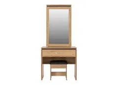 Seconique Seconique Charles Oak 1 Drawer Dressing Table with Mirror and Stool