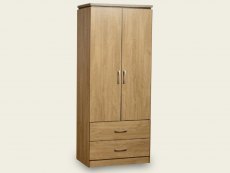 Seconique Seconique Charles Oak 2 Door 2 Drawer Double Wardrobe (Flat Packed)