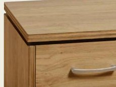 Seconique Charles Oak 2 Drawer Small Bedside Cabinet (Flat Packed)