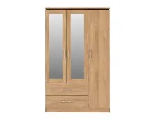 Seconique Seconique Charles Oak 3 Door 2 Drawer Triple Wardrobe