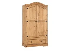 Seconique Seconique Corona Pine 2 Door 1 Drawer Double Wardrobe