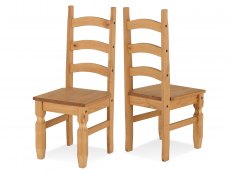 Seconique Corona Pine Set of 2 Wooden Dining Chairs