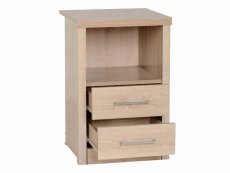 Seconique Seconique Lisbon Light Oak Effect 2 Drawer Bedside Cabinet (Flat Packed)