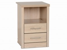 Seconique Lisbon Light Oak Effect 2 Drawer Bedside Cabinet (Flat Packed)