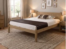 Seconique Seconique Maya Distressed Wax Pine Wooden Bed Frame