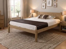 Seconique Seconique Maya Distressed Wax Pine Wooden Bed Frame