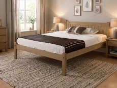 Seconique Maya Distressed Wax Pine Wooden Bed Frame