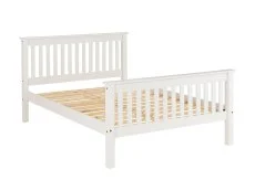 Seconique Seconique Monaco White Wooden Bed Frame (High Footend)