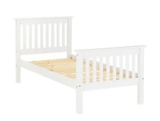Seconique Seconique Monaco White Wooden Bed Frame (High Footend)