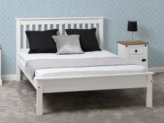 Seconique Monaco White Wooden Bed Frame (Low Footend)