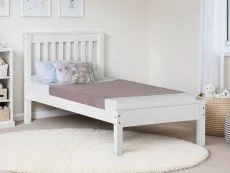 Seconique Seconique Monaco White Wooden Bed Frame (Low Footend)