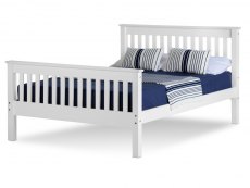 Seconique Monaco 5ft King Size White Wooden Bed Frame (High Footend)