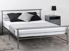 Seconique Seconique Orion Silver Metal Bed Frame