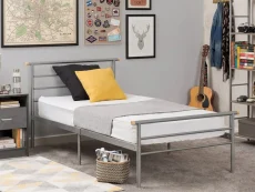 Seconique Seconique Orion Silver Metal Bed Frame