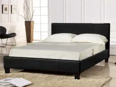 Seconique Seconique Prado 4ft6 Double Black Faux Leather Bed Frame