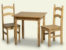 Seconique Rio 81cm Pine Dining Table and 2 Chairs Set