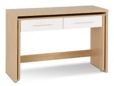 Seconique Seconique Seville White High Gloss and Oak 2 Drawer Computer Desk