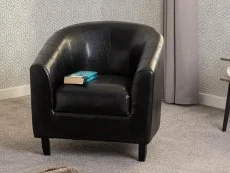 Seconique Seconique Tempo Black Faux Leather Tub Chair