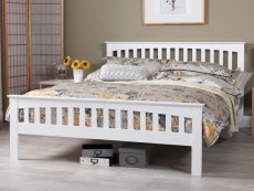 Serene Amelia 4ft Small Double Opal White Wooden Bed Frame