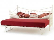 Serene Serene Marseille 3ft Single Ivory Metal Day Bed with Guest Bed Frame