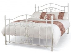 Serene Nice 5ft King Size White Metal Bed Frame