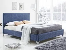 Time Living Time Living Brooklyn Blue Fabric Bed Frame