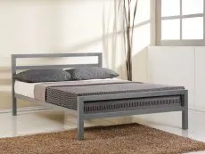 Time Living Time Living City Block 5ft King Size Grey Metal Bed Frame