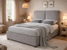 Time Living Time Living Oakland Light Grey Fabric Bed Frame