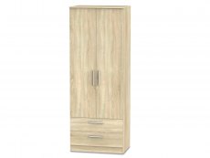 Welcome 2ft6 Contrast 2 Door 2 Drawer Tall Double Wardrobe (Assembled)