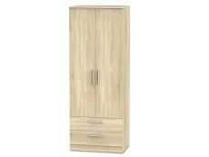 Welcome Welcome 2ft6 Contrast 2 Door 2 Drawer Tall Double Wardrobe (Assembled)