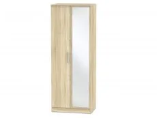 Welcome Welcome 2ft6 Contrast Tall 2 Door Mirrored Double Wardrobe (Assembled)