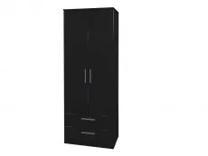 Welcome Welcome Knightsbridge Black High Gloss 2 Door 2 Drawer Double Wardrobe (Assembled)