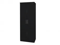 Welcome Welcome 2ft6 Knightsbridge Black High Gloss 2 Door Double Wardrobe (Assembled)