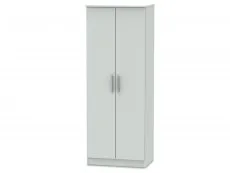 Welcome Welcome 2ft6 Knightsbridge Matt Grey 2 Door Tall Double Wardrobe (Assembled)