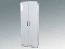 Welcome Welcome Knightsbridge White High Gloss 2 Door Tall Double Wardrobe (Assembled)