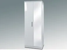 Welcome Welcome Knightsbridge White High Gloss 2 Door Tall Mirrored Double Wardrobe (Assembled)
