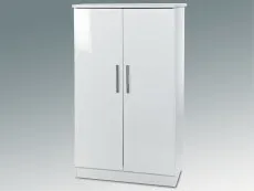 Welcome Welcome Knightsbridge White High Gloss Midi 2 Door Double Wardrobe (Assembled)