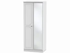 Welcome Welcome Pembroke White Ash 2 Door Tall Mirrored Double Wardrobe (Assembled)
