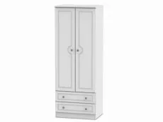 Welcome Welcome Pembroke White Ash 2 Door 2 Drawer Tall Double Wardrobe (Assembled)