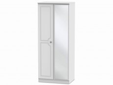 Welcome 2ft6 Pembroke White Ash 2 Door Mirrored Double Wardrobe (Assembled)