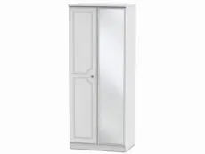 Welcome Welcome Pembroke White Ash 2 Door Mirrored Double Wardrobe (Assembled)