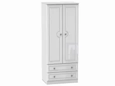 Welcome Welcome 2ft6 Pembroke White High Gloss 2 Door 2 Drawer Double Wardrobe (Assembled)